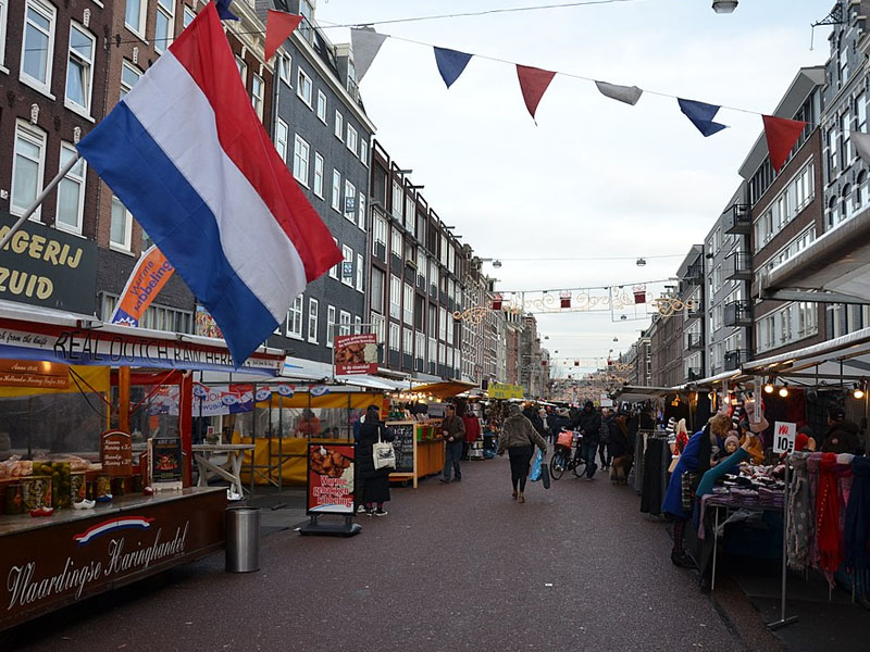 Mercado de rua em Amsterdam